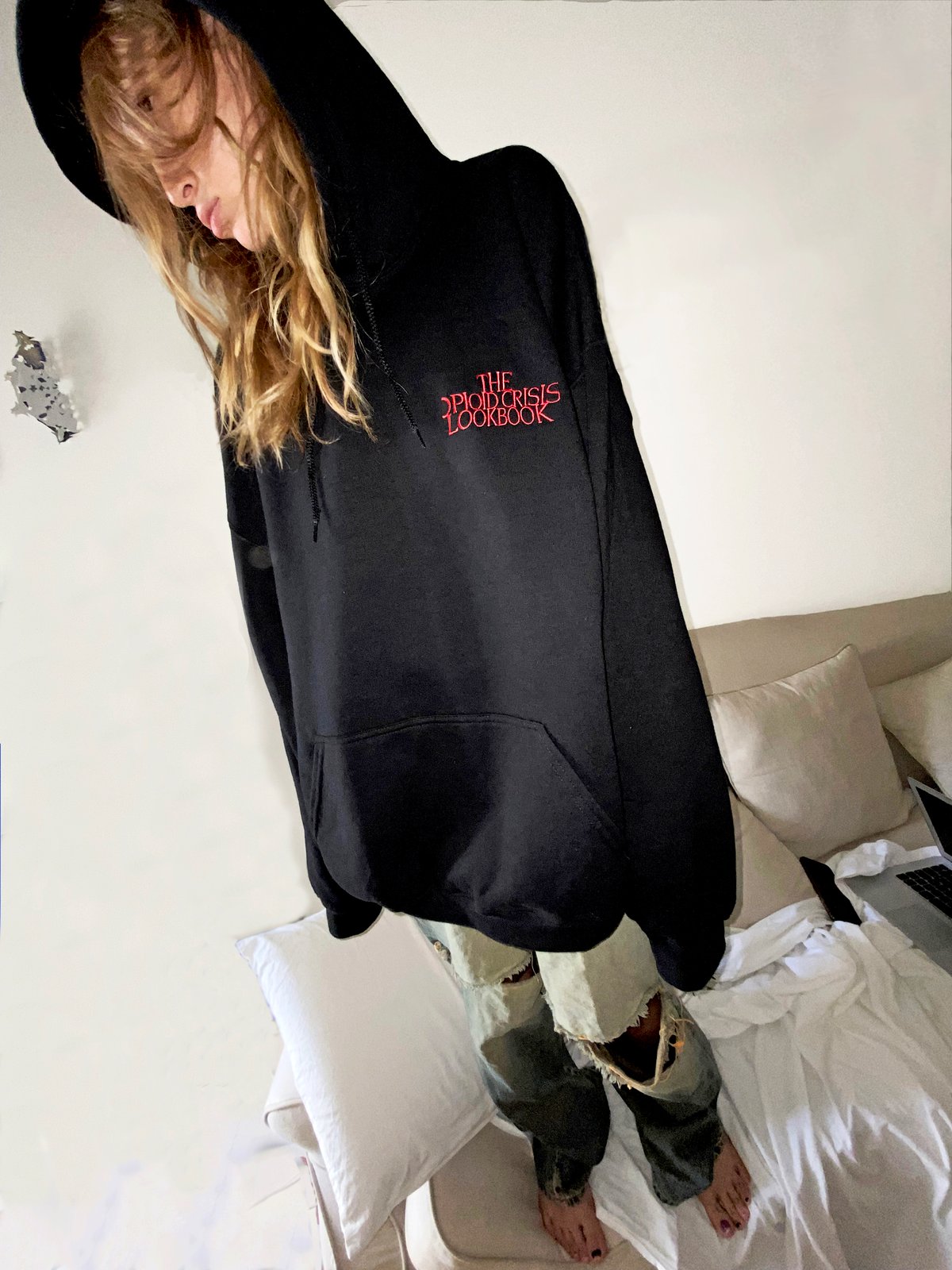 White Collar Knit Hoodie Brown – FUGAZI®